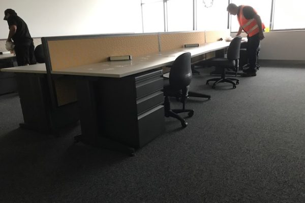 office desks with chairs and peds