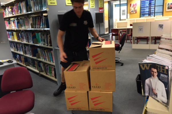 moving boxes in library