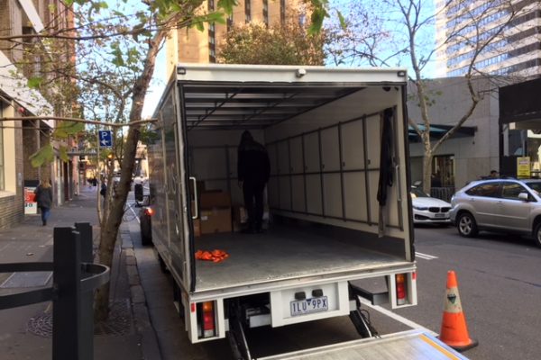office relocation truck unload