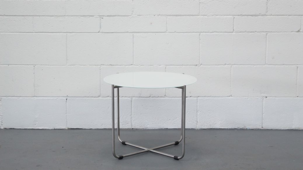 glass white side table