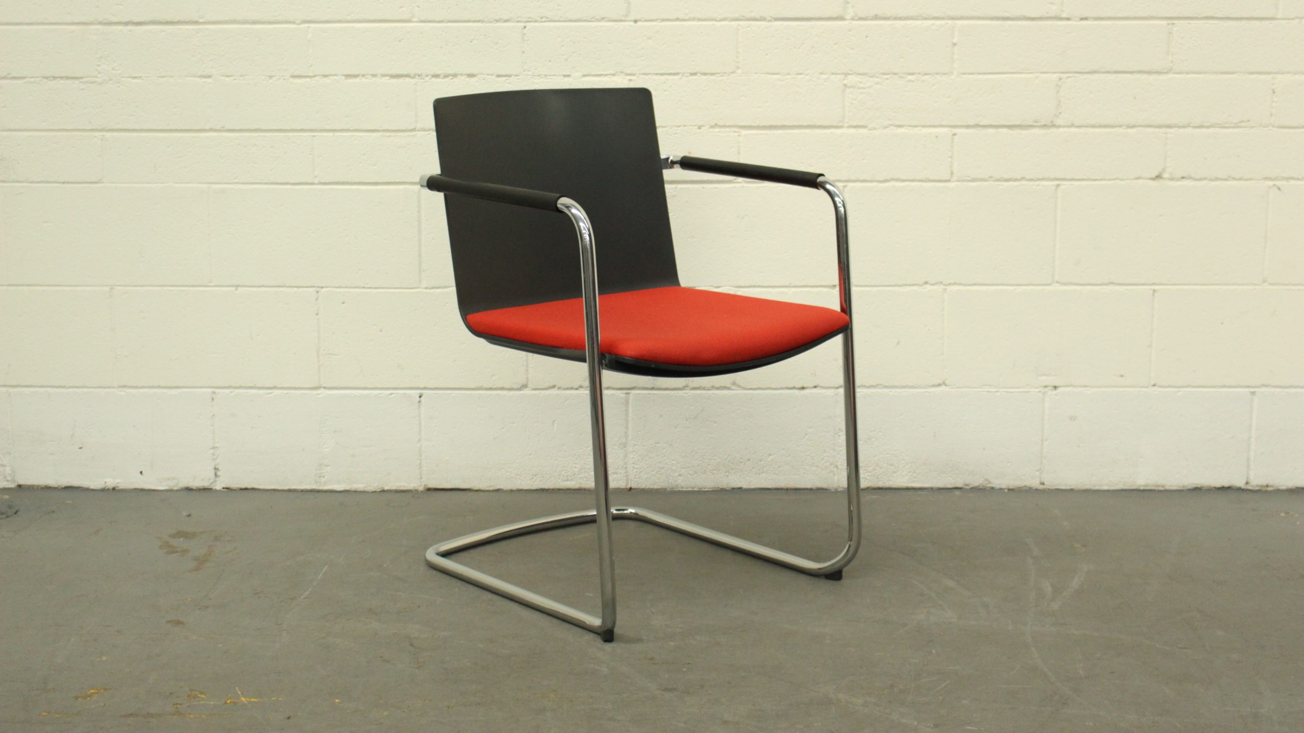 red fabric office chair