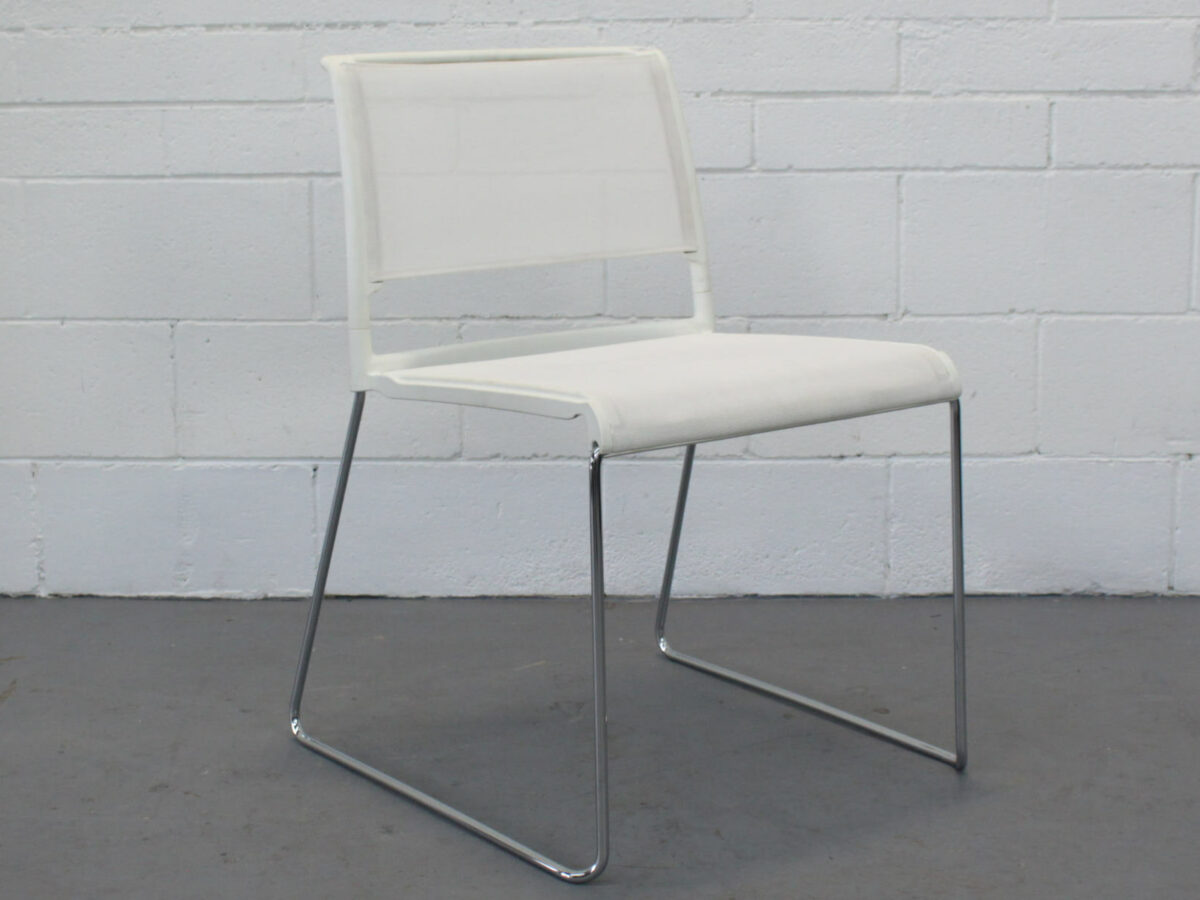 DC067-2 Aline 230/1 Stacking Chair by Wilkhahn - White Mesh 